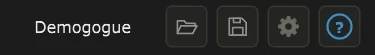 The header buttons: Projects, Save, Settings and the ? help button